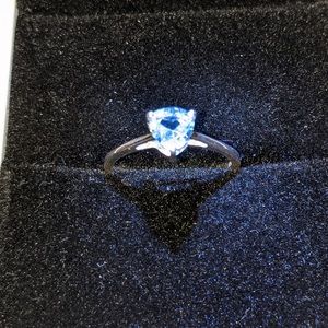 Swiss blue topaz ring